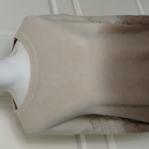 Jardin by Macris Brown cream ombre sweater with vented long sleeves l-xl - Picture 2 of 12